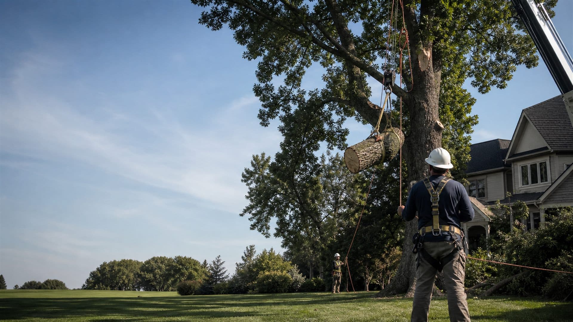 Tree removal service scene